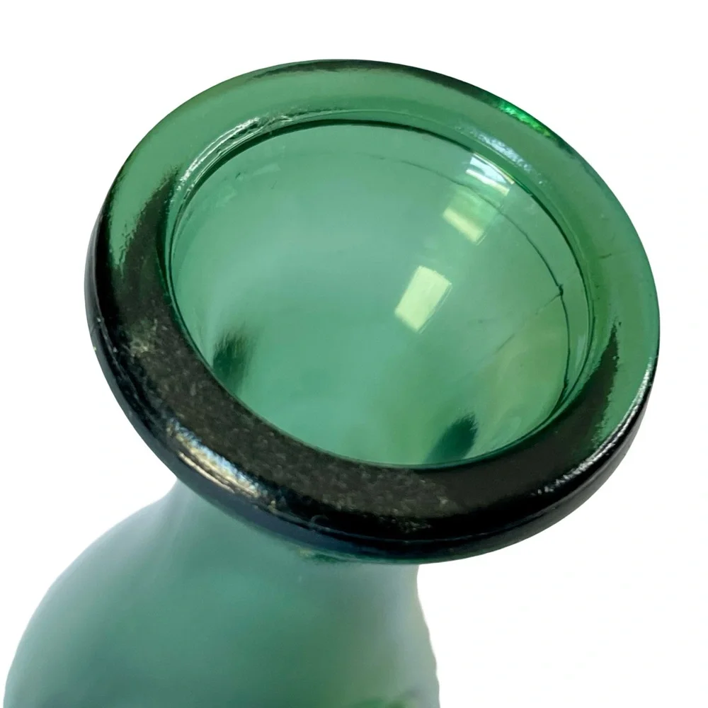 Vintage Isabel Green Glass Mini Carafe Decanter Vase 8.5 inch